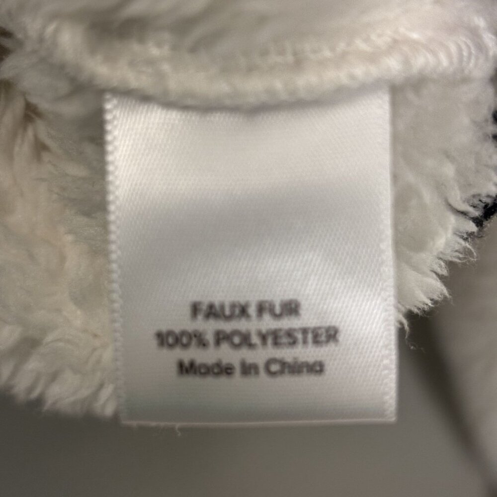 Evereve White Varsity Teddy Knit Pullover With Striped Red and Black Trim Size L - Picture 7 of 11